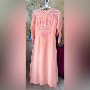 Ao dai to anh kim set/bộ, Vietnamese traditional Long dress truyen thong m 2 new